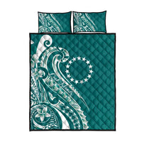 Kia Orana Cook Islands Quilt Bed Set Teal Plumeria Tropical Waves LT7 - Polynesian Pride