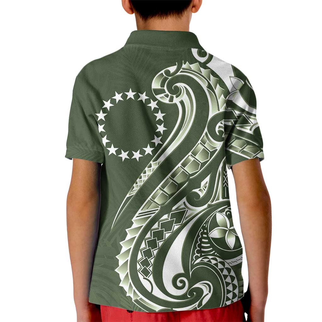 Kia Orana Cook Islands Kid Polo Shirt Matie Plumeria Tropical Waves LT7 - Polynesian Pride