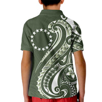 Kia Orana Cook Islands Kid Polo Shirt Matie Plumeria Tropical Waves LT7 - Polynesian Pride