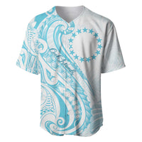 Kia Orana Cook Islands Baseball Jersey Moana Plumeria Tropical Waves LT7 Turquoise - Polynesian Pride