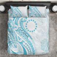 Kia Orana Cook Islands Bedding Set Moana Plumeria Tropical Waves LT7 Turquoise - Polynesian Pride
