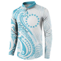 Kia Orana Cook Islands Button Sweatshirt Moana Plumeria Tropical Waves LT7 - Polynesian Pride