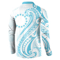 Kia Orana Cook Islands Button Sweatshirt Moana Plumeria Tropical Waves LT7 - Polynesian Pride