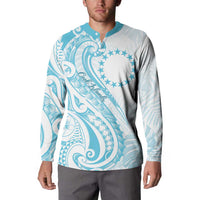Kia Orana Cook Islands Button Sweatshirt Moana Plumeria Tropical Waves LT7 - Polynesian Pride