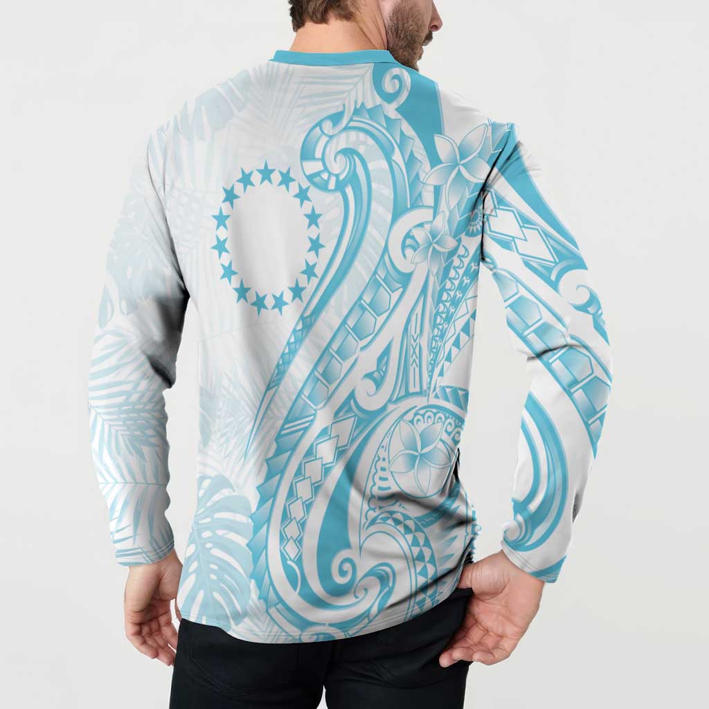 Kia Orana Cook Islands Button Sweatshirt Moana Plumeria Tropical Waves LT7 - Polynesian Pride