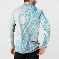 Kia Orana Cook Islands Button Sweatshirt Moana Plumeria Tropical Waves LT7 - Polynesian Pride