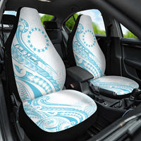 Kia Orana Cook Islands Car Seat Cover Moana Plumeria Tropical Waves LT7 One Size Turquoise - Polynesian Pride