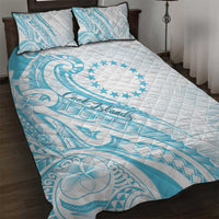 Kia Orana Cook Islands Quilt Bed Set Moana Plumeria Tropical Waves LT7 Turquoise - Polynesian Pride
