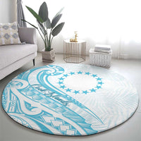 Kia Orana Cook Islands Round Carpet Moana Plumeria Tropical Waves LT7 - Polynesian Pride