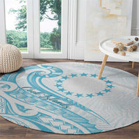 Kia Orana Cook Islands Round Carpet Moana Plumeria Tropical Waves LT7 - Polynesian Pride