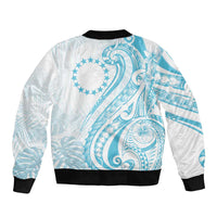 Kia Orana Cook Islands Sleeve Zip Bomber Jacket Moana Plumeria Tropical Waves LT7 - Polynesian Pride