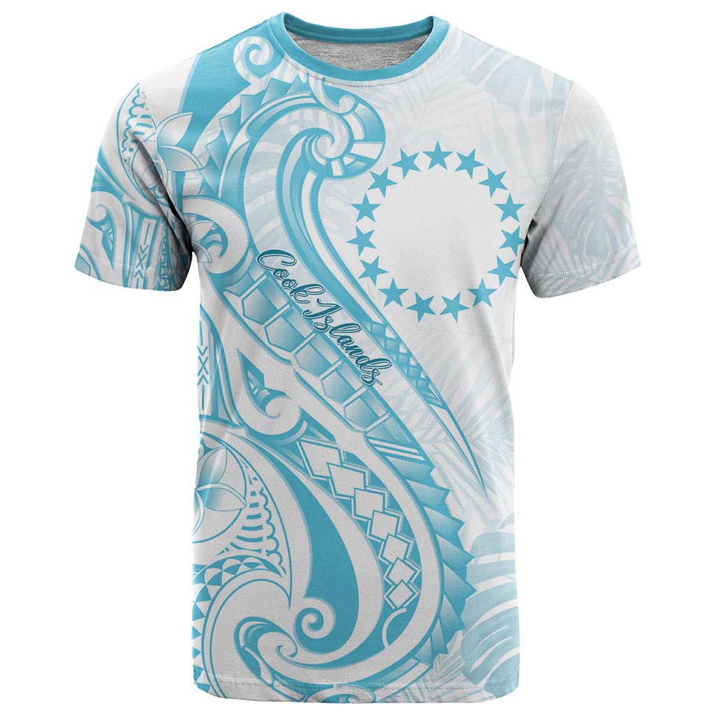 Kia Orana Cook Islands T Shirt Moana Plumeria Tropical Waves LT7 Turquoise - Polynesian Pride