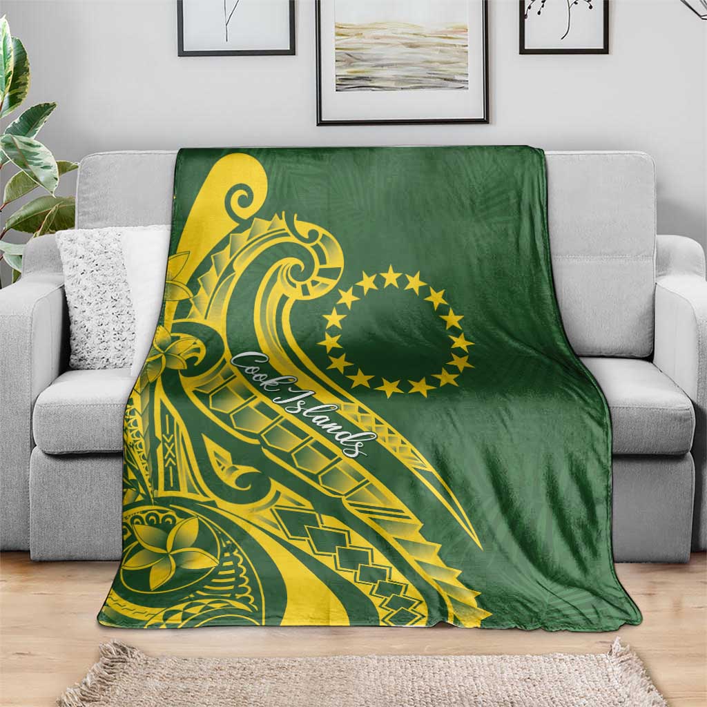 Kia Orana Cook Islands Blanket Plumeria Tropical Waves LT7 - Polynesian Pride