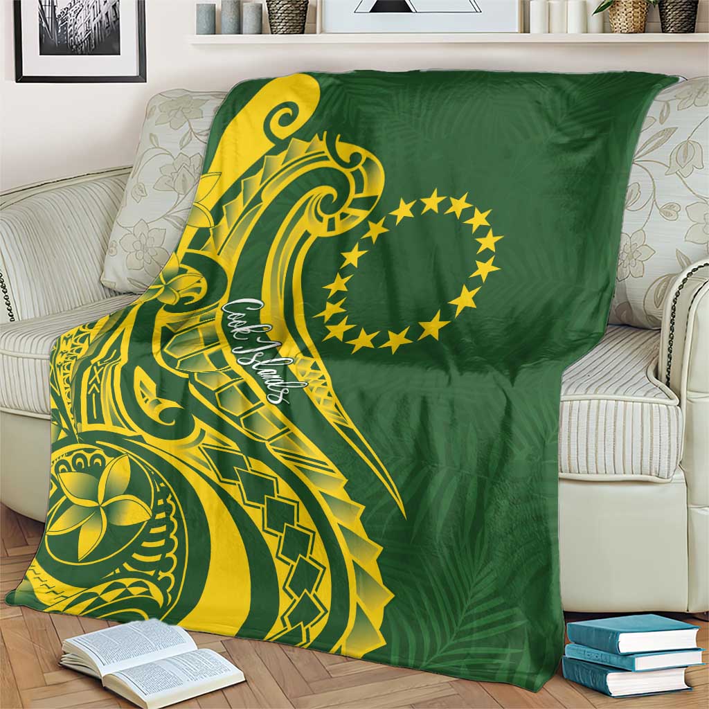 Kia Orana Cook Islands Blanket Plumeria Tropical Waves LT7 - Polynesian Pride