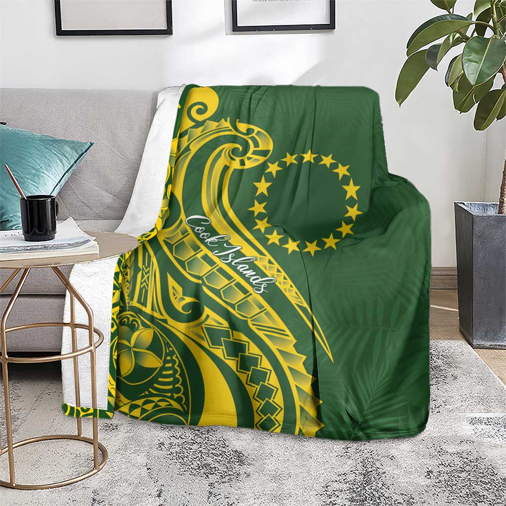 Kia Orana Cook Islands Blanket Plumeria Tropical Waves LT7 - Polynesian Pride