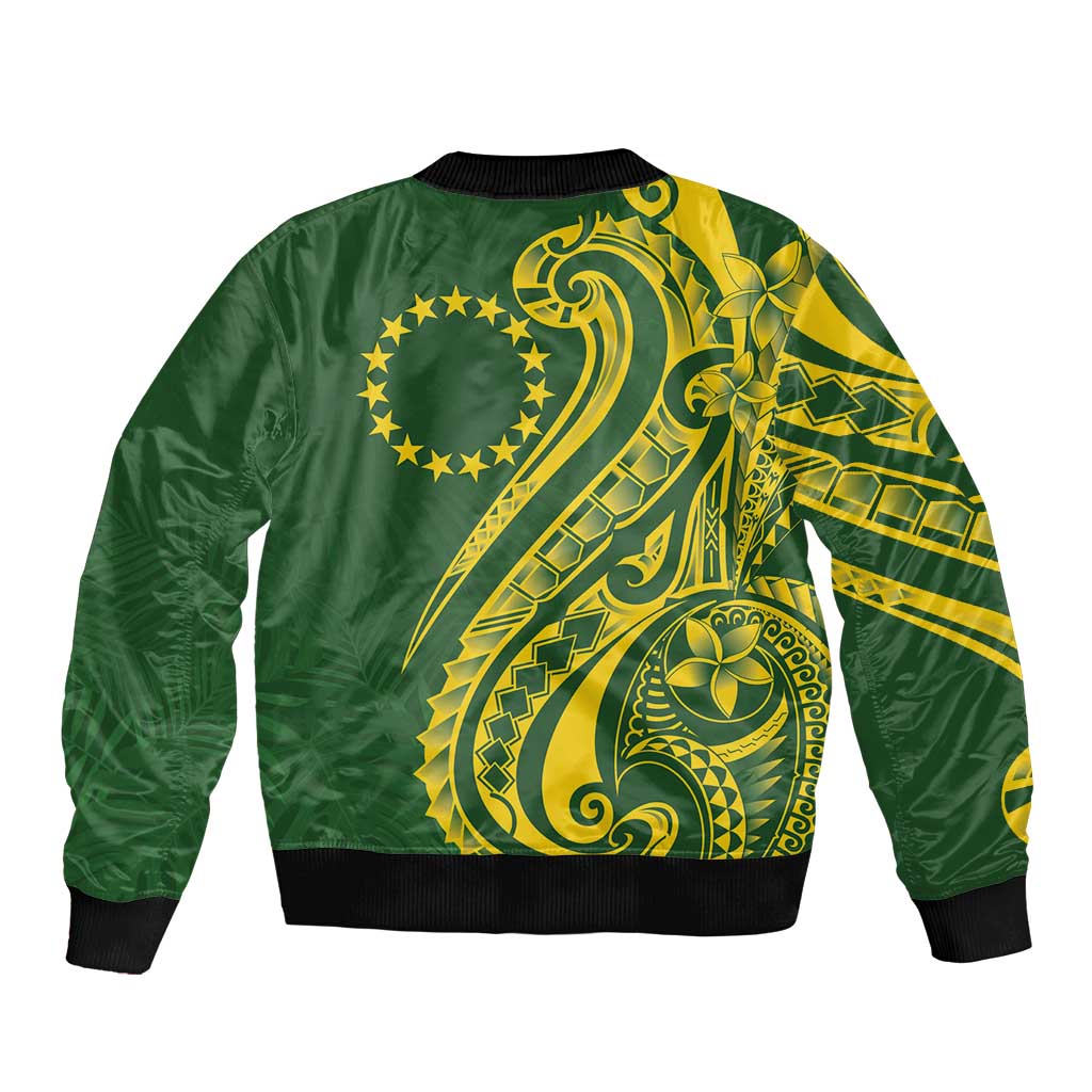 Kia Orana Cook Islands Bomber Jacket Plumeria Tropical Waves LT7 - Polynesian Pride