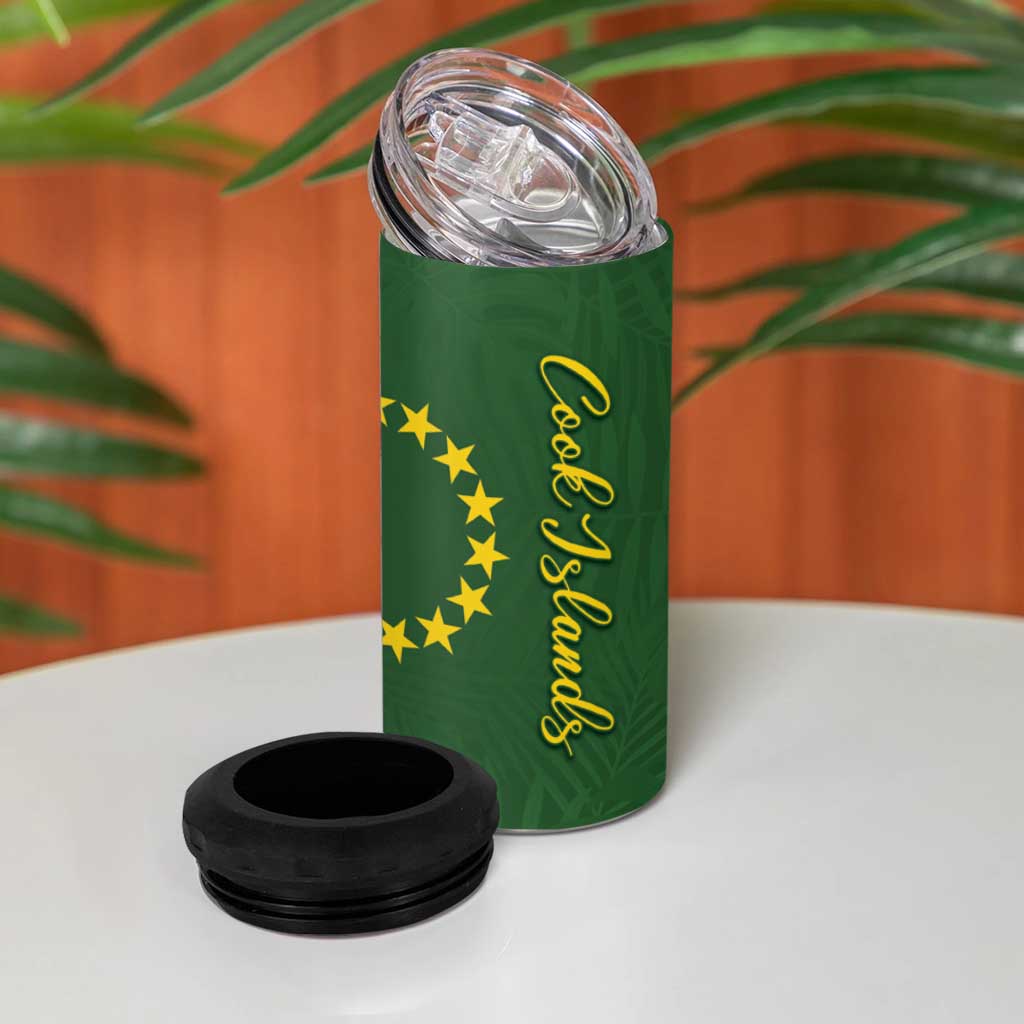 Kia Orana Cook Islands 4 in 1 Can Cooler Tumbler Plumeria Tropical Waves LT7 - Polynesian Pride