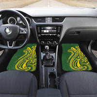 Kia Orana Cook Islands Car Mats Plumeria Tropical Waves LT7 Set 2pcs - Front Yellow Green - Polynesian Pride