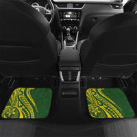 Kia Orana Cook Islands Car Mats Plumeria Tropical Waves LT7 Set 2pcs - Back Yellow Green - Polynesian Pride