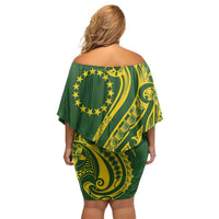 Kia Orana Cook Islands Off Shoulder Short Dress Plumeria Tropical Waves LT7 - Polynesian Pride