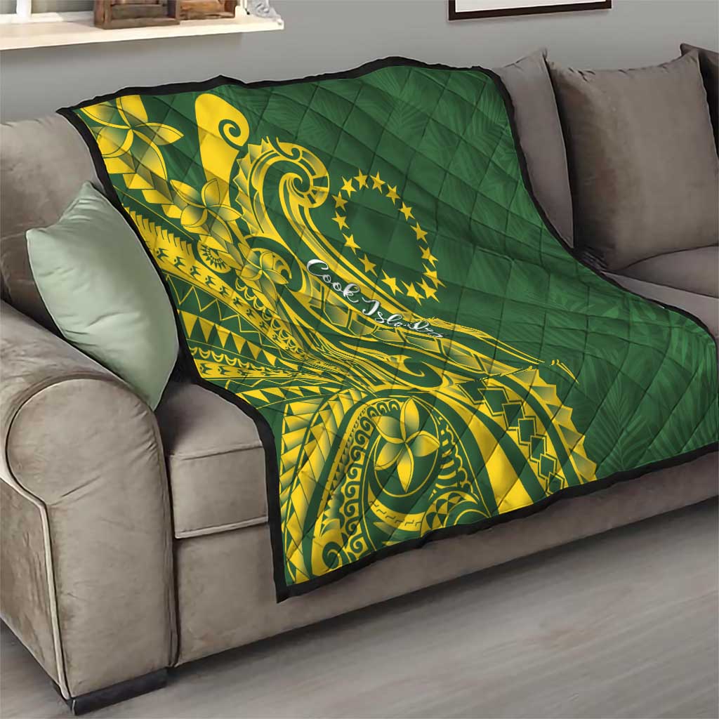 Kia Orana Cook Islands Quilt Plumeria Tropical Waves LT7 - Polynesian Pride