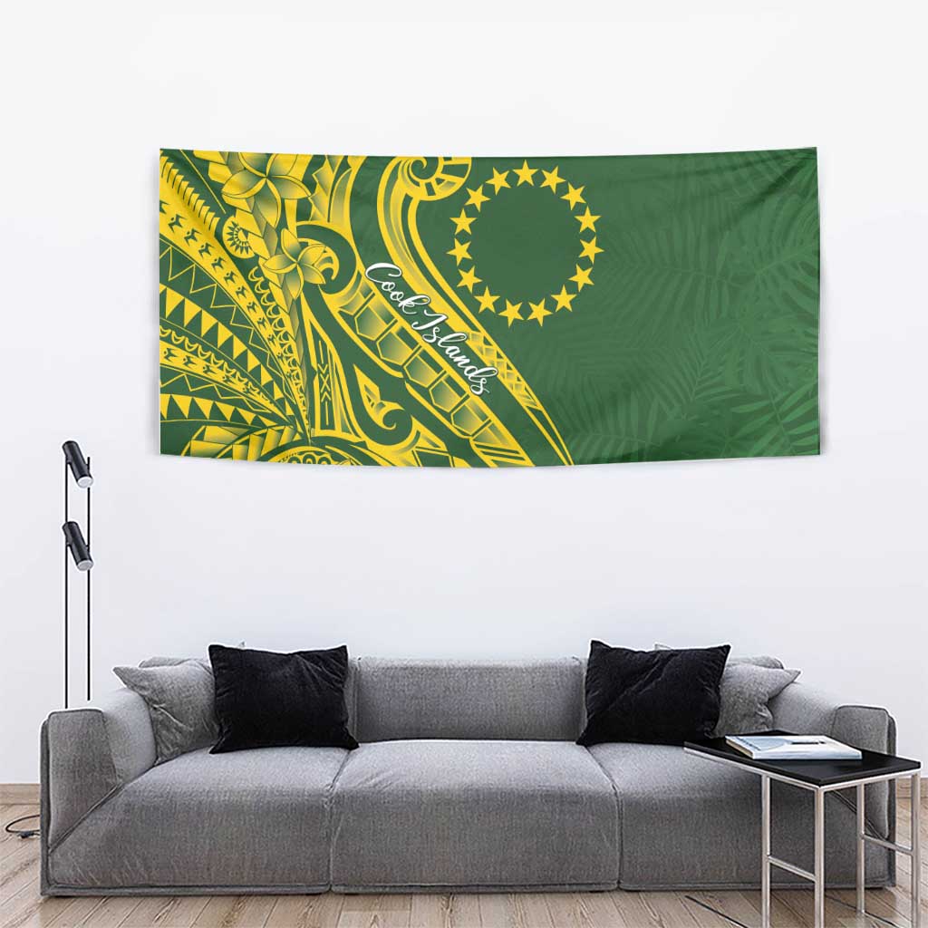 Kia Orana Cook Islands Tapestry Plumeria Tropical Waves LT7 - Polynesian Pride