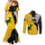 Australia Rugby Mix New Zealands Rugby Couples Matching Mermaid Dress and Long Sleeve Button Shirts Wallabies Versus Silver Fern Sporty Basic LT7 - Polynesian Pride