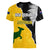 Australia Rugby Mix New Zealands Rugby Women V Neck T Shirt Wallabies Versus Silver Fern Sporty Basic LT7 - Polynesian Pride