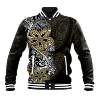 Polynesian Pride Baseball Jacket Tiare With Plumeria Mix Style LT7 Unisex Cream - Polynesian Pride