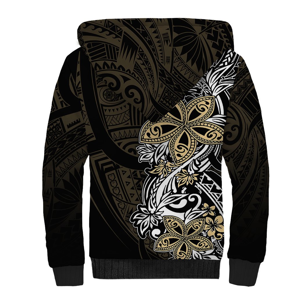 Polynesian Pride Sherpa Hoodie Tiare With Plumeria Mix Style LT7 - Polynesian Pride