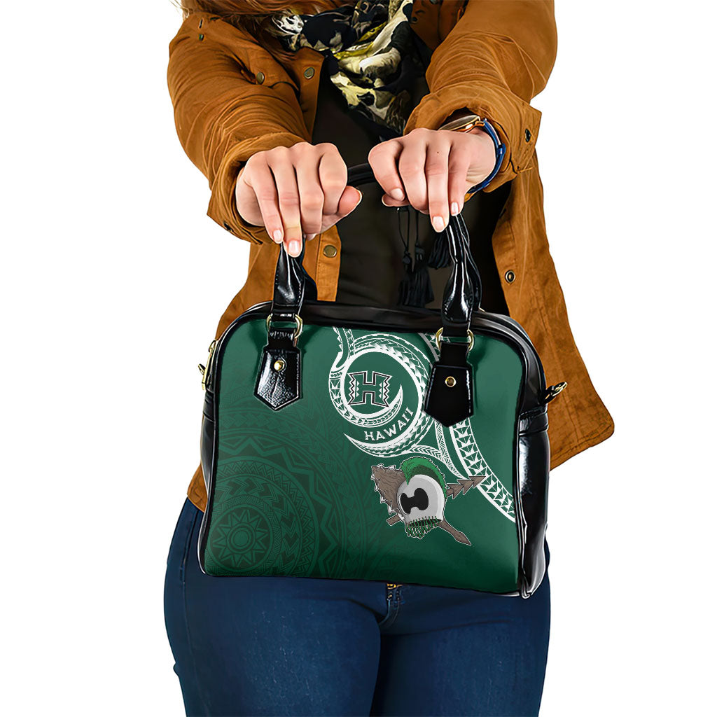 Hawaii Rainbow Warriors Alumni Shoulder Handbag Ti Maile Lei - Glory For The Warriors LT7 One Size Dark Green - Polynesian Pride