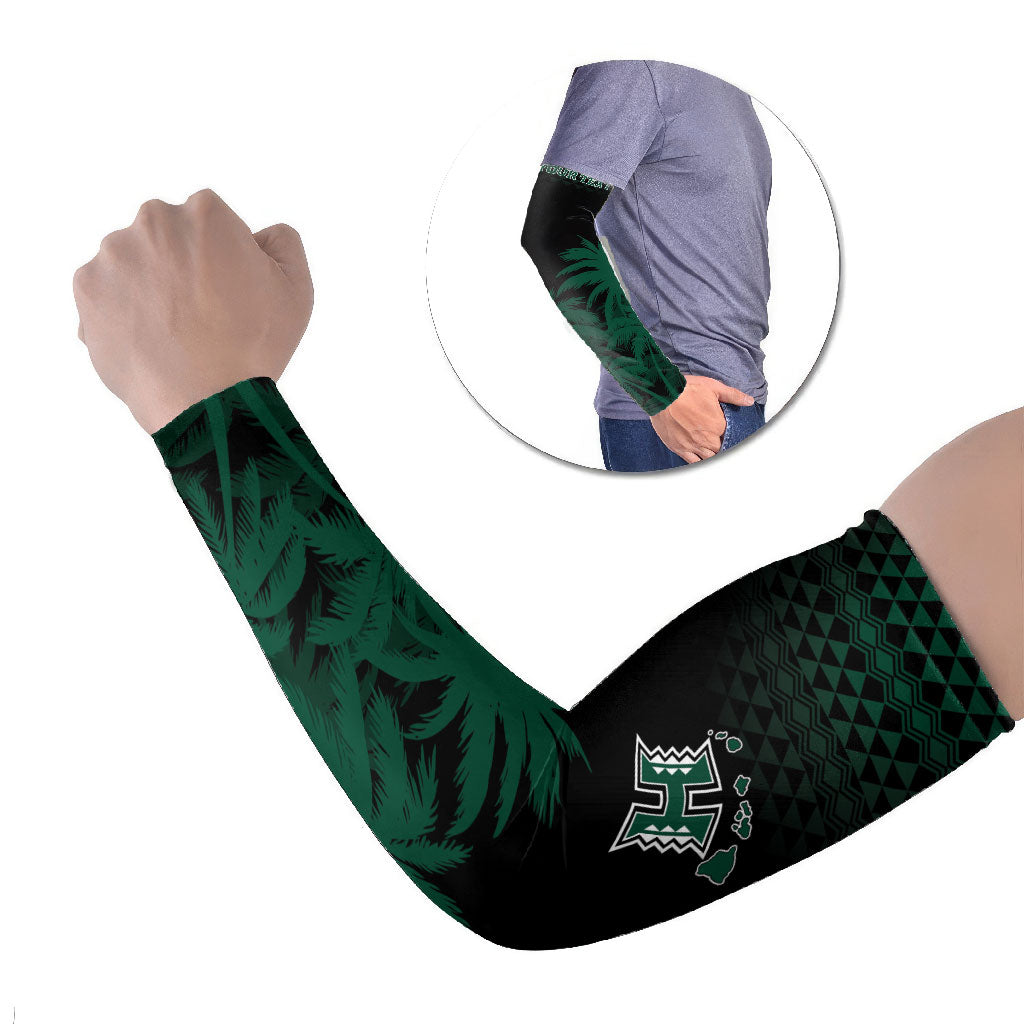 Hawaii Rainbow Warriors La'au Pama Personalized Arm Sleeves LT7 Set of 2 Black - Polynesian Pride