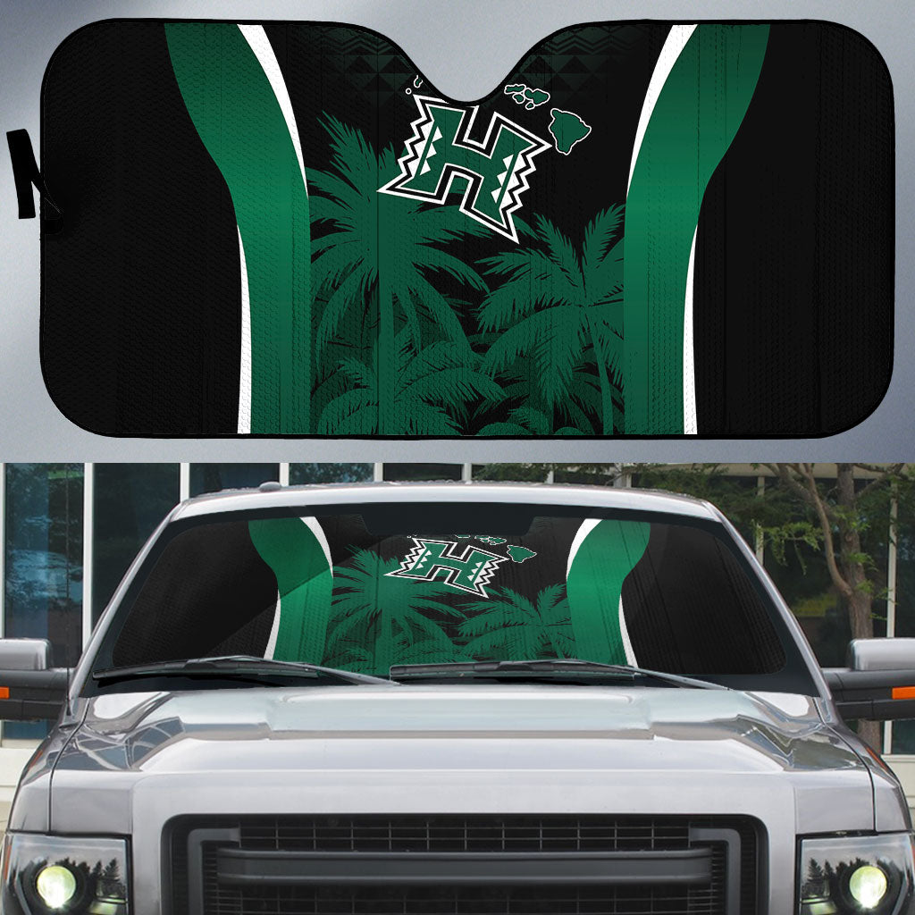 Hawaii Rainbow Warriors La'au Pama Auto Sun Shade LT7 Black - Polynesian Pride