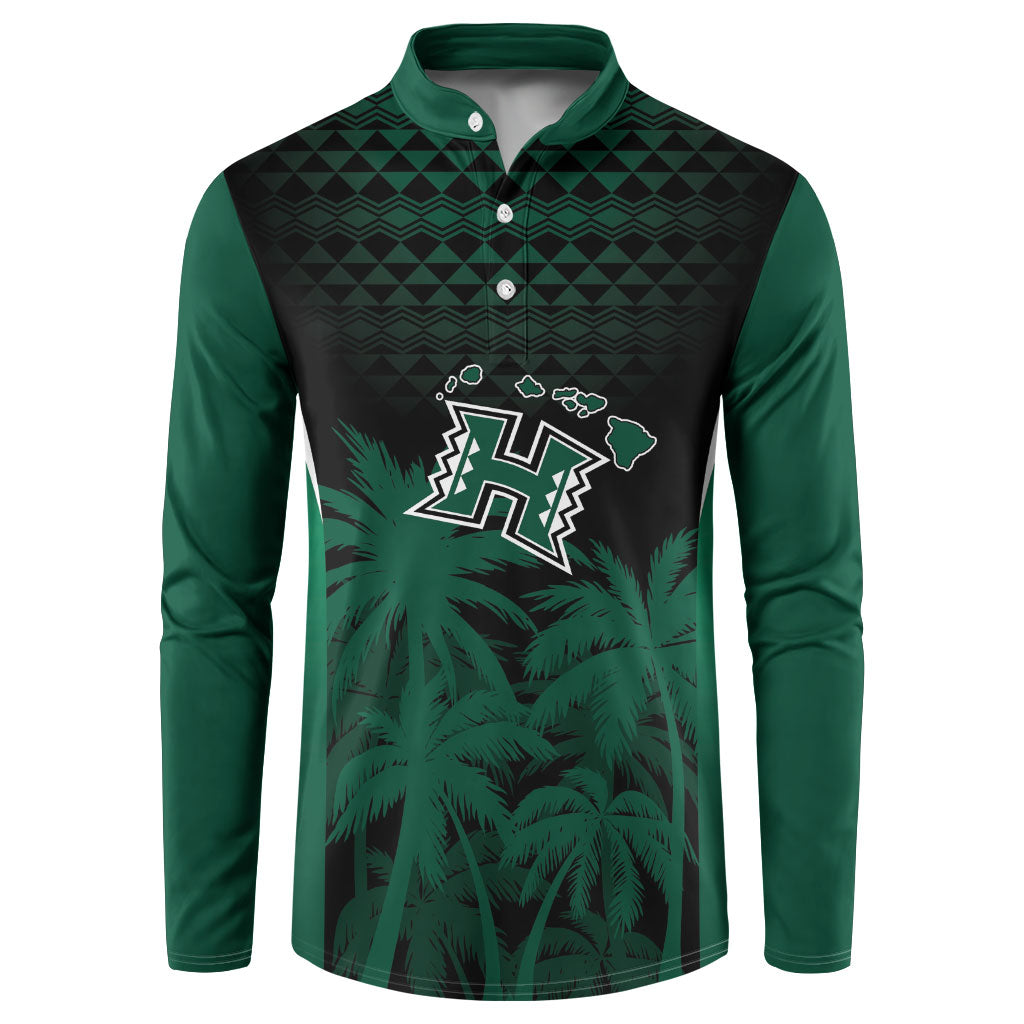 Hawaii Rainbow Warriors La'au Pama Personalized Button Sweatshirt LT7 Black - Polynesian Pride