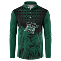 Hawaii Rainbow Warriors La'au Pama Personalized Button Sweatshirt LT7 Black - Polynesian Pride