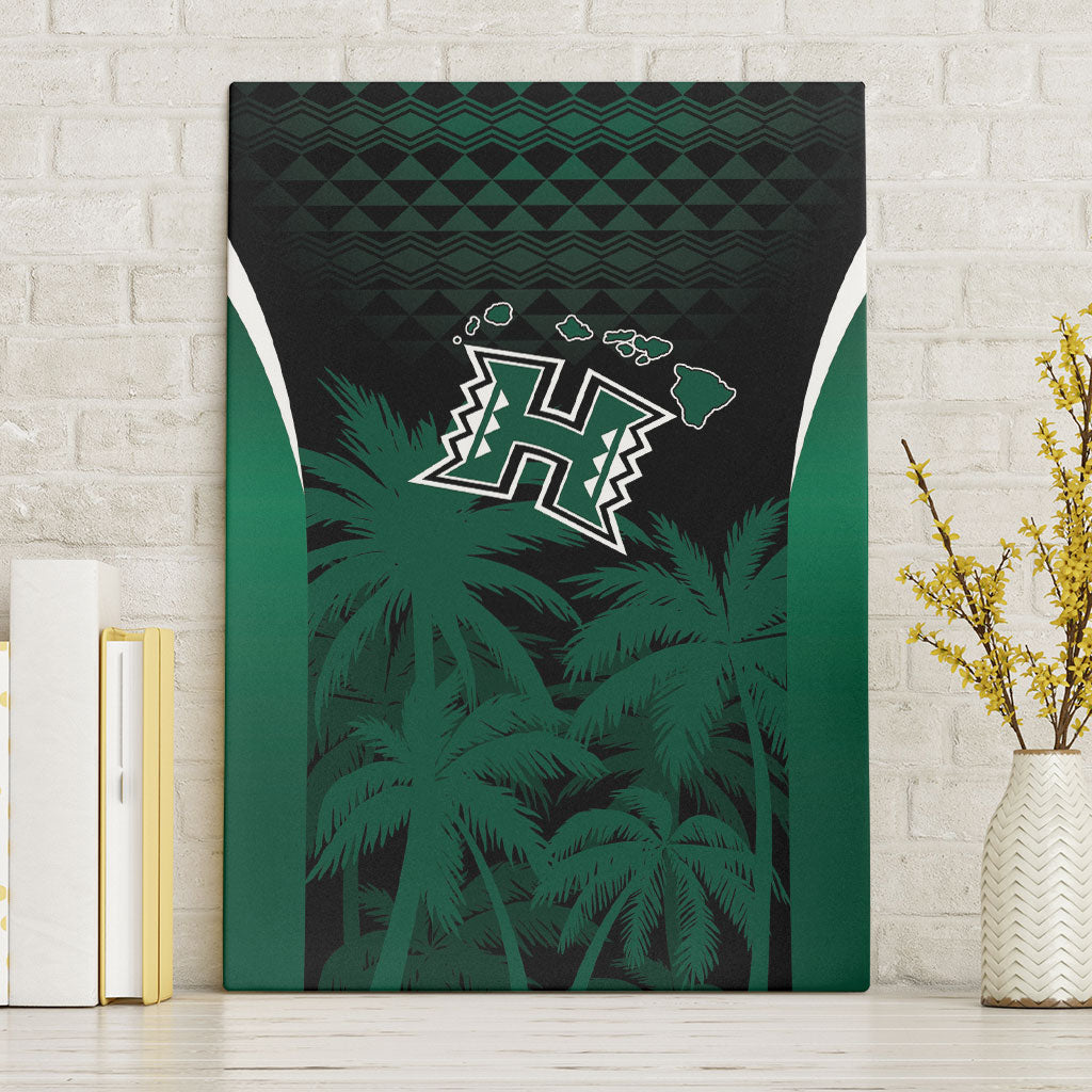 Hawaii Rainbow Warriors La'au Pama Canvas Wall Art LT7 Without Frame Black - Polynesian Pride