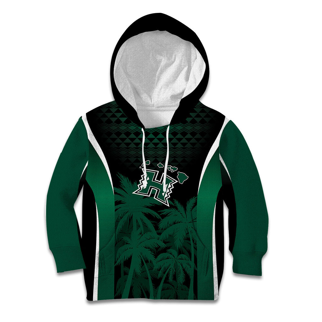 Hawaii Rainbow Warriors La'au Pama Personalized Kid Hoodie LT7 Hoodie Black - Polynesian Pride