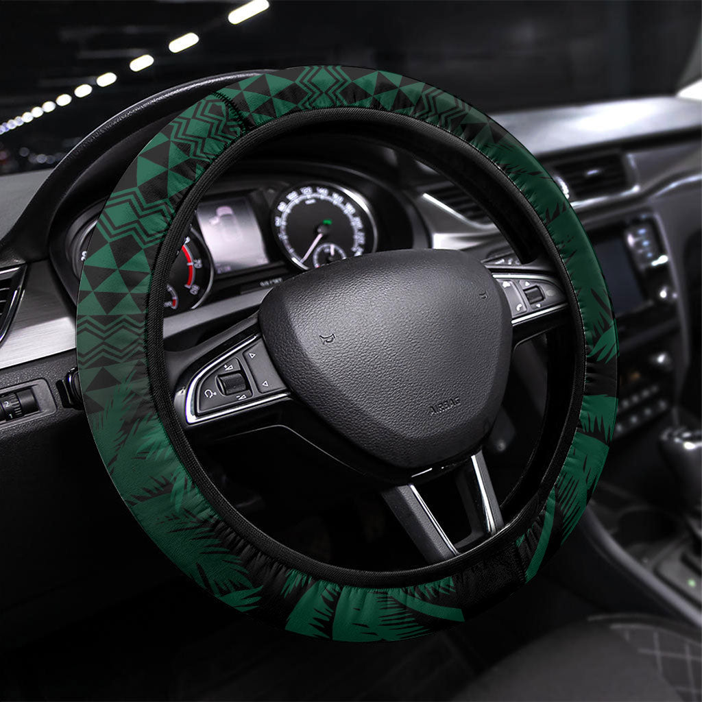 Hawaii Rainbow Warriors La'au Pama Steering Wheel Cover LT7 Universal Fit Black - Polynesian Pride