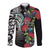 Meri Kirihimete New Zealand Long Sleeve Button Shirt Tui on Pohutukawa