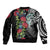 Meri Kirihimete New Zealand Sleeve Zip Bomber Jacket Tui on Pohutukawa