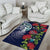 Meri Kirihimete New Zealand Area Rug Tui on Pohutukawa - Blue Ver