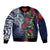 Meri Kirihimete New Zealand Bomber Jacket Tui on Pohutukawa - Blue Ver