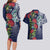 Meri Kirihimete New Zealand Couples Matching Long Sleeve Bodycon Dress and Hawaiian Shirt Tui on Pohutukawa - Blue Ver