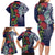 Meri Kirihimete New Zealand Family Matching Long Sleeve Bodycon Dress and Hawaiian Shirt Tui on Pohutukawa - Blue Ver