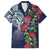 Meri Kirihimete New Zealand Family Matching Puletasi and Hawaiian Shirt Tui on Pohutukawa - Blue Ver