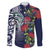 Meri Kirihimete New Zealand Family Matching Puletasi and Hawaiian Shirt Tui on Pohutukawa - Blue Ver