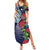 Meri Kirihimete New Zealand Family Matching Summer Maxi Dress and Hawaiian Shirt Tui on Pohutukawa - Blue Ver