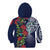 Meri Kirihimete New Zealand Kid Hoodie Tui on Pohutukawa - Blue Ver