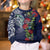 Meri Kirihimete New Zealand Kid Ugly Christmas Sweater Tui on Pohutukawa - Blue Ver