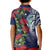 Meri Kirihimete New Zealand Kid Polo Shirt Tui on Pohutukawa - Blue Ver